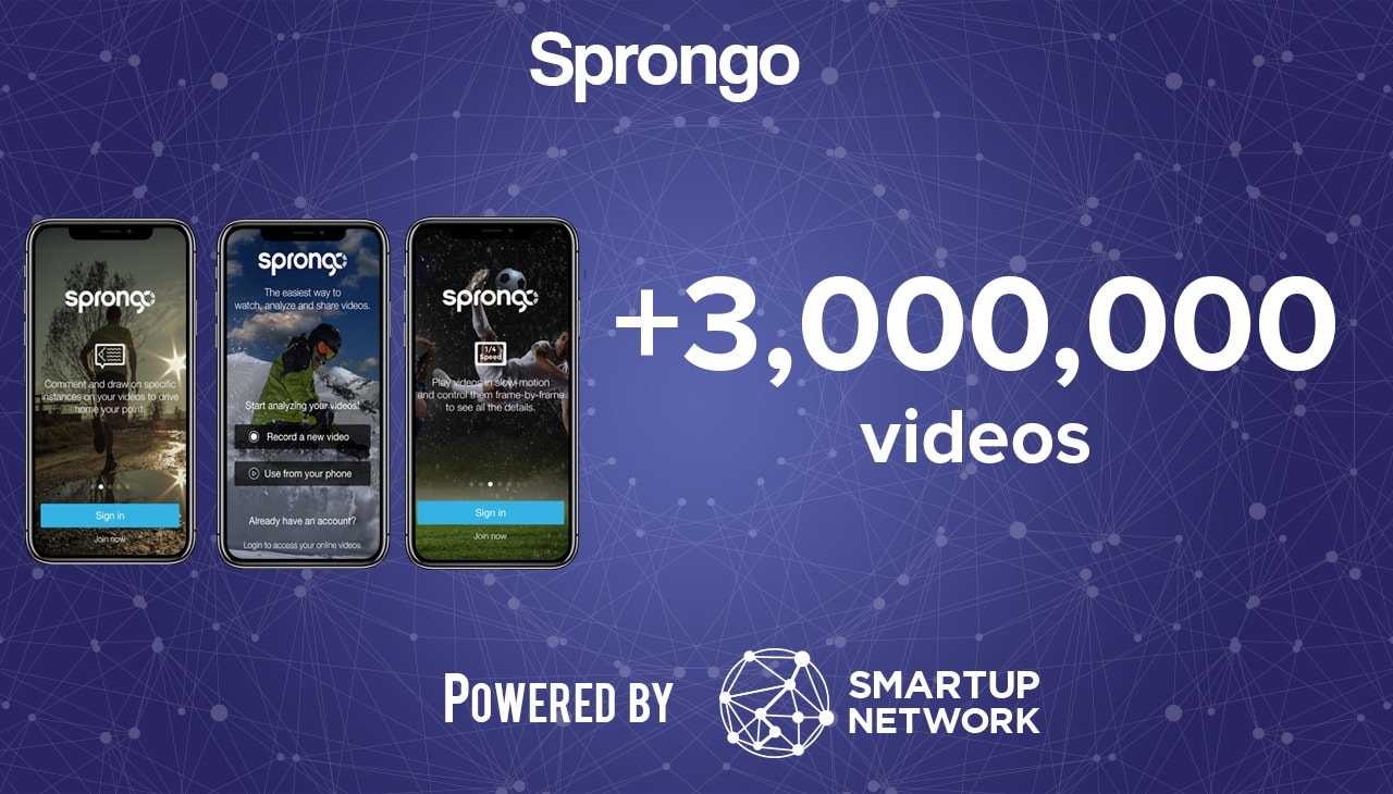 Startup Sprongo three mobile for app 3,000,000 videos
